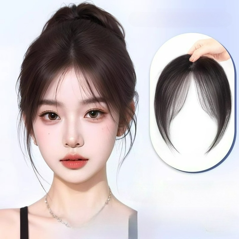 Invisible Tape In Extensions Real Hair - خفيفة للغاية الشعر البشري الانفجارات الجبين