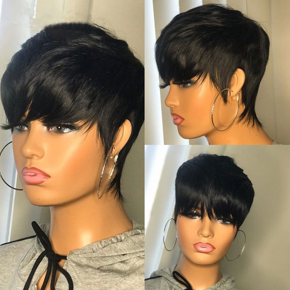 باروكات شعر طبيعي قصيرة بقصة ب - مراجعة Short Pixie Cut Wig Human Hair Cheap وسعره