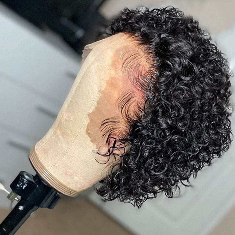 مجعد عابث قطع شعر مستعار الدان - مراجعة Short Pixie Cut Wig Human Hair Cheap وسعره
