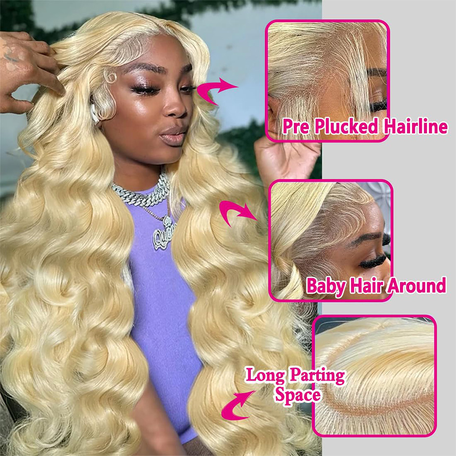 باروكة شعر طبيعي 613 بدانتيل أ - مراجعة 613 Blonde Body Wave Lace Front Wig وسعره