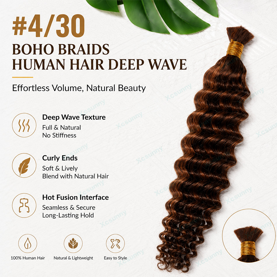 لون # وصلات شعر بشري بوهو براي - مراجعة Water Wave Bulk Human Hair For Braiding وسعره